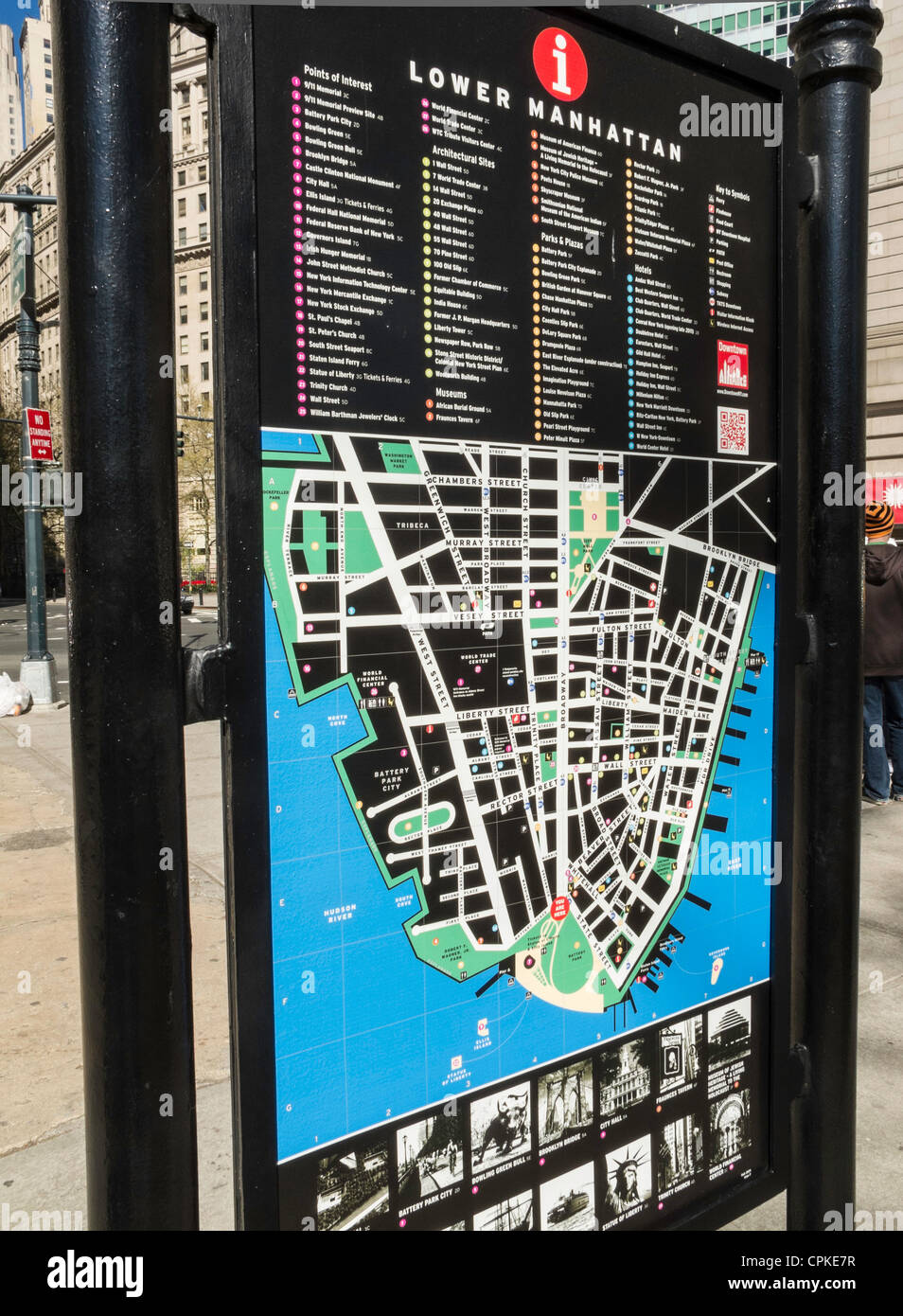 Manhattan district map hi res stock - Lower Manhattan Tourist Information Nyc CPKE7R