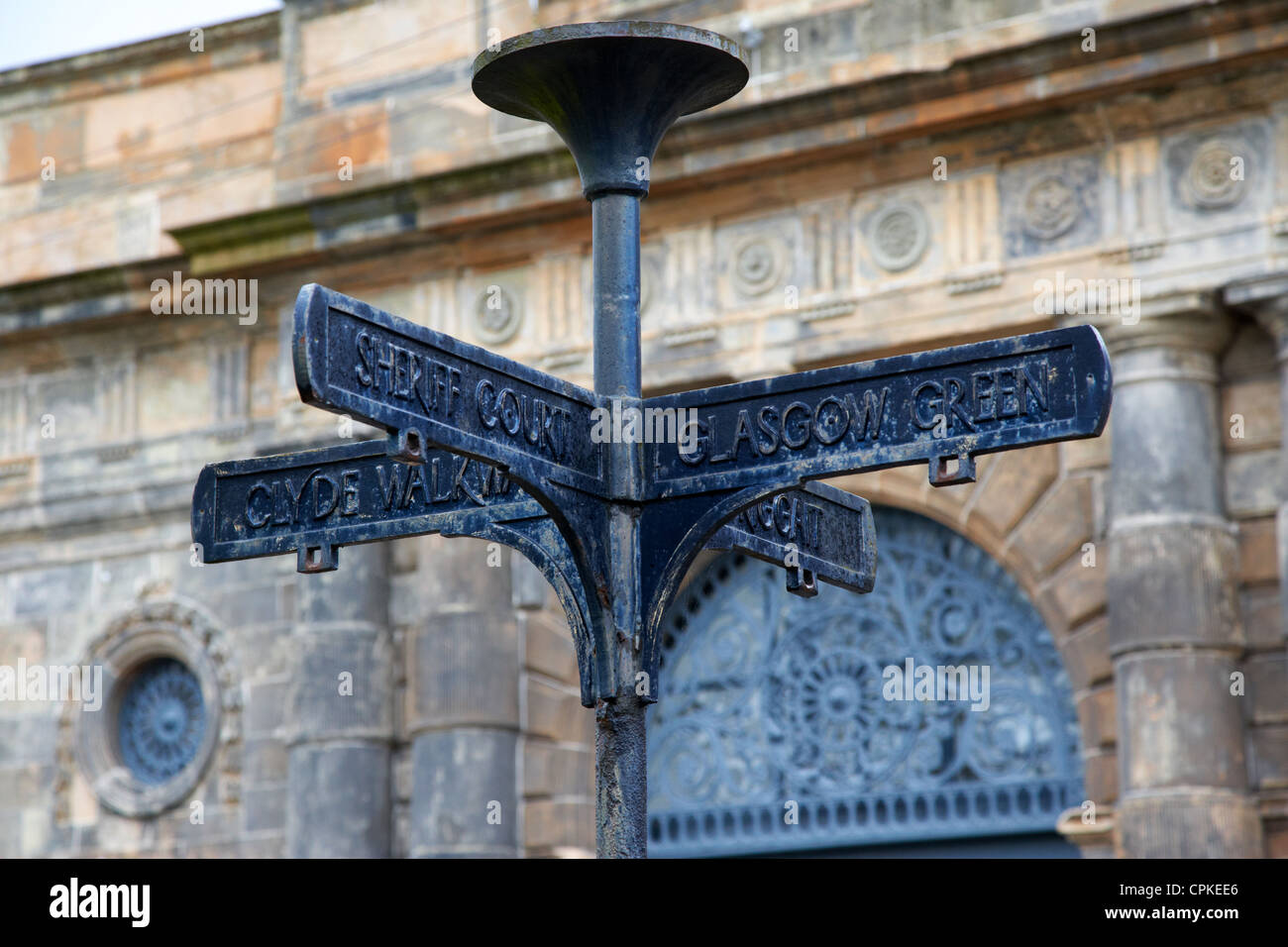 old metal street signs in merchant city glasgow scotland Stock Photo