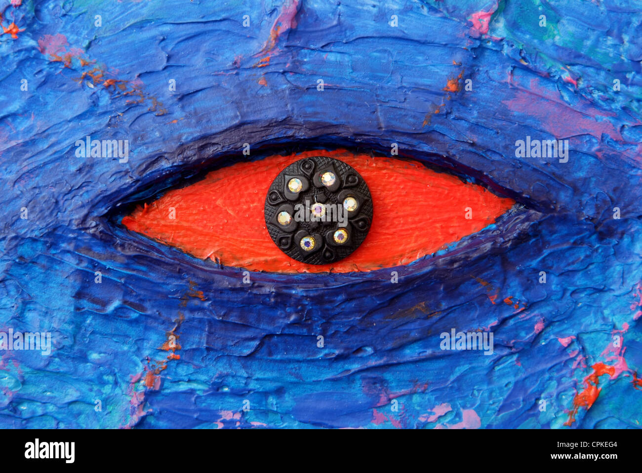 Red Eye Texture of colorful painting Stock Photo