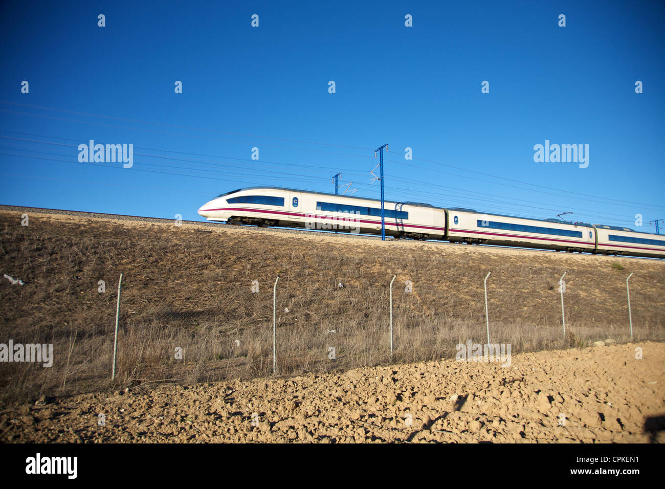 the fastest train AVE railway at Spain Stock Photo - Alamy