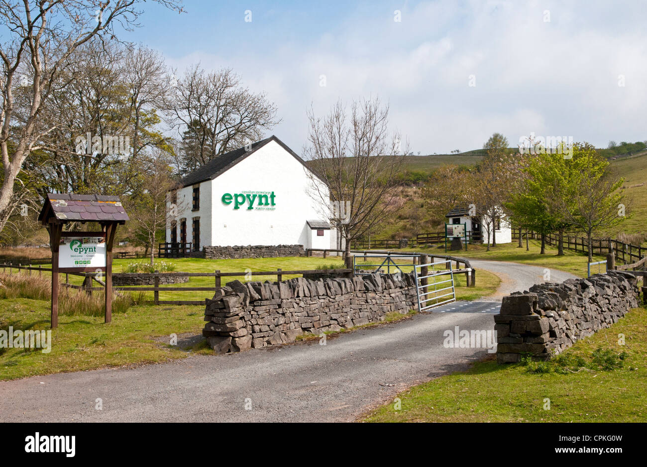 Epynt Visitor Centre in The Epynt, or Eppynt hills in Mid Wales. This is on the easterly of the two roads that cross Eppynt from south to north. Stock Photo