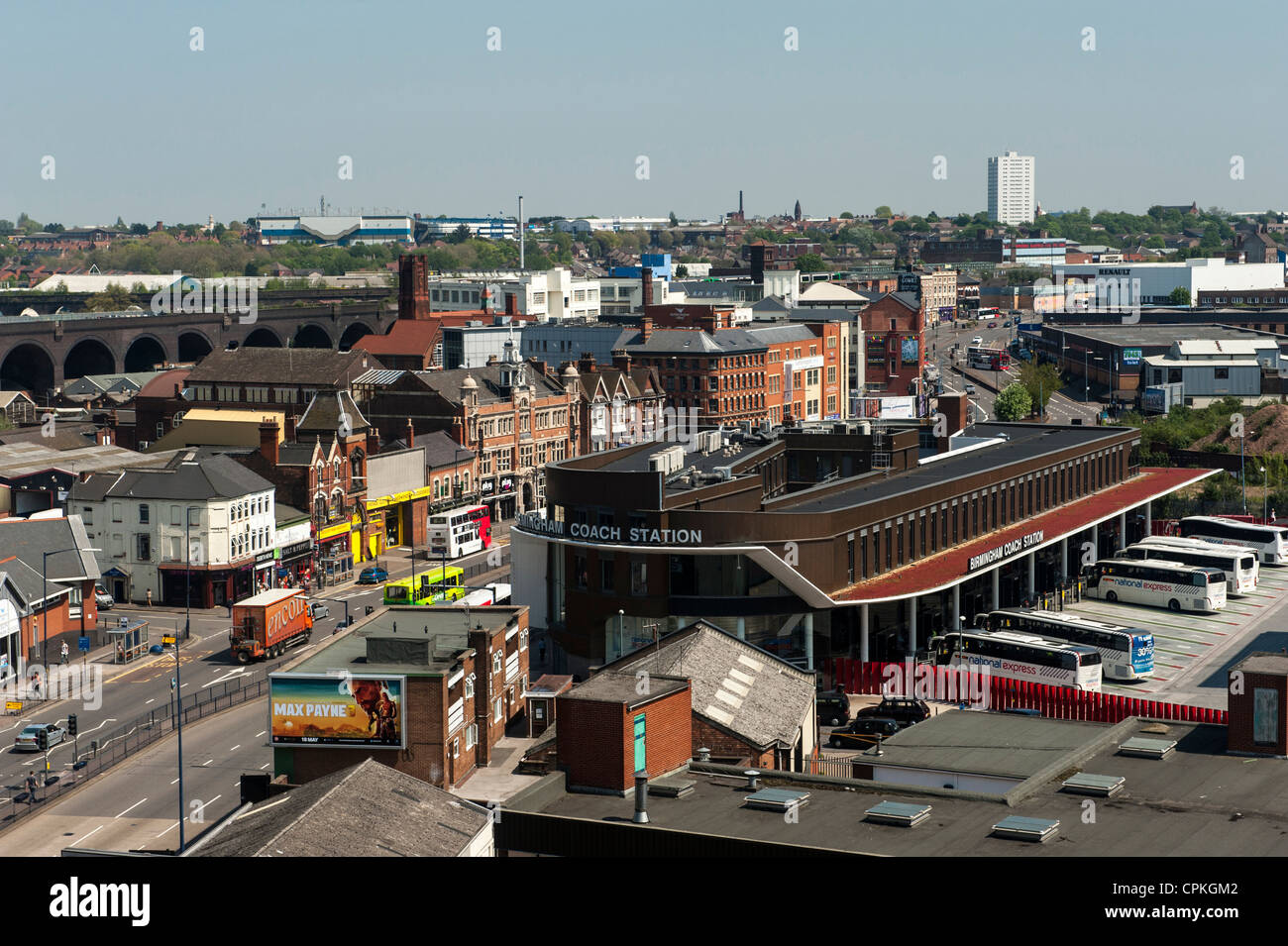 Birmingham city centre, National coach station and Eastside Stock Photo