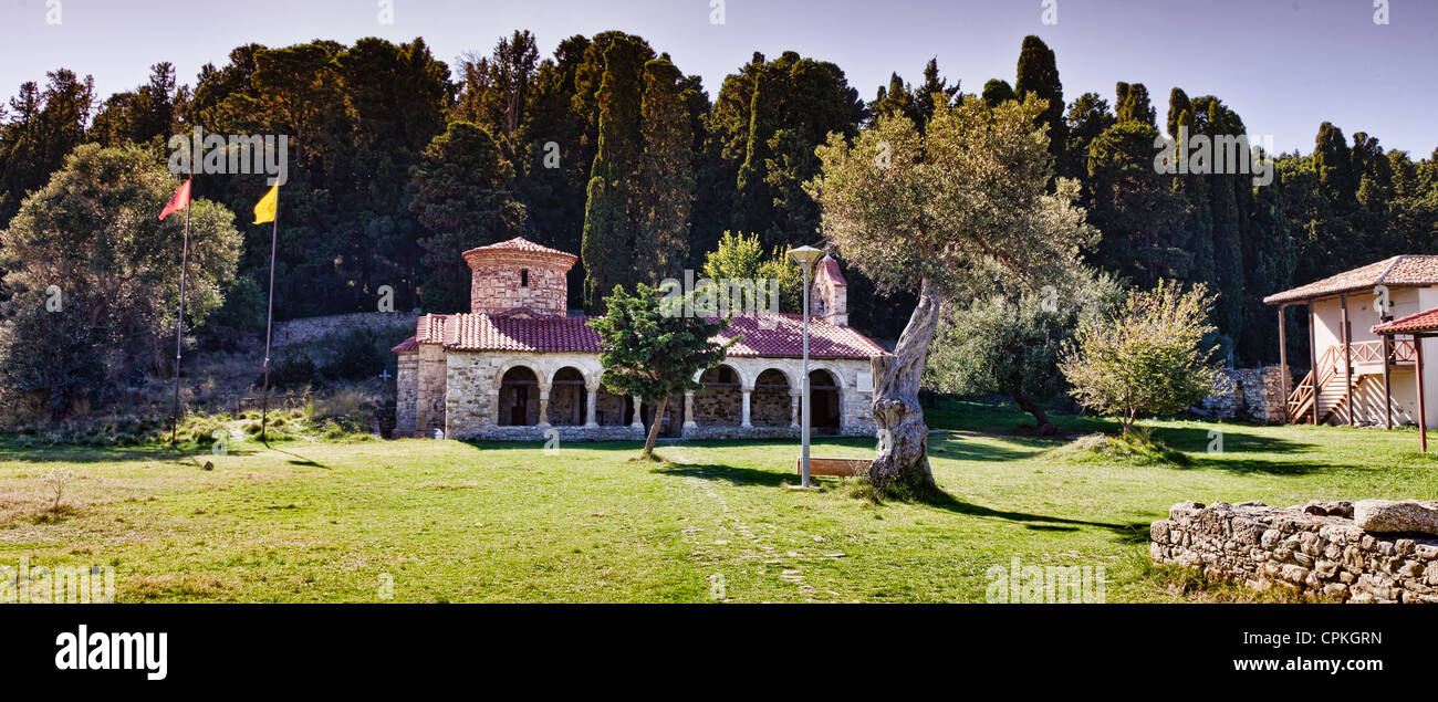 Zvernec Monastery is a most important cultural monument in the area of Narta, Albania Stock Photo