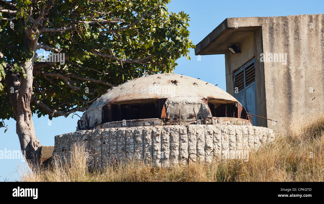 In Albania the dictatureship built around 600.000 of these bunkers Stock Photo