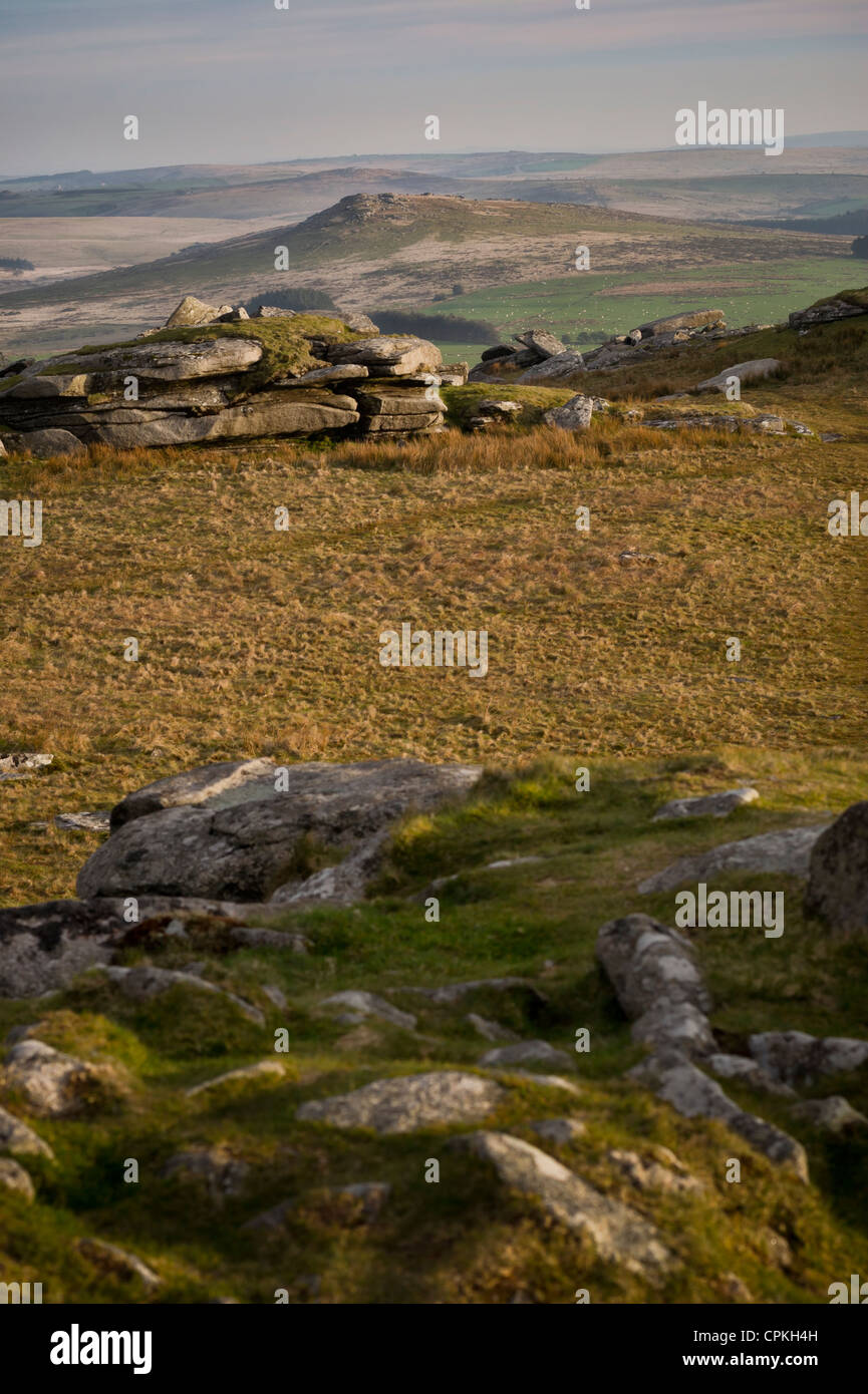 Brown Willy from Rough Tor or Roughtor on Bodmin Moor, Cornwall Stock Photo Alamy