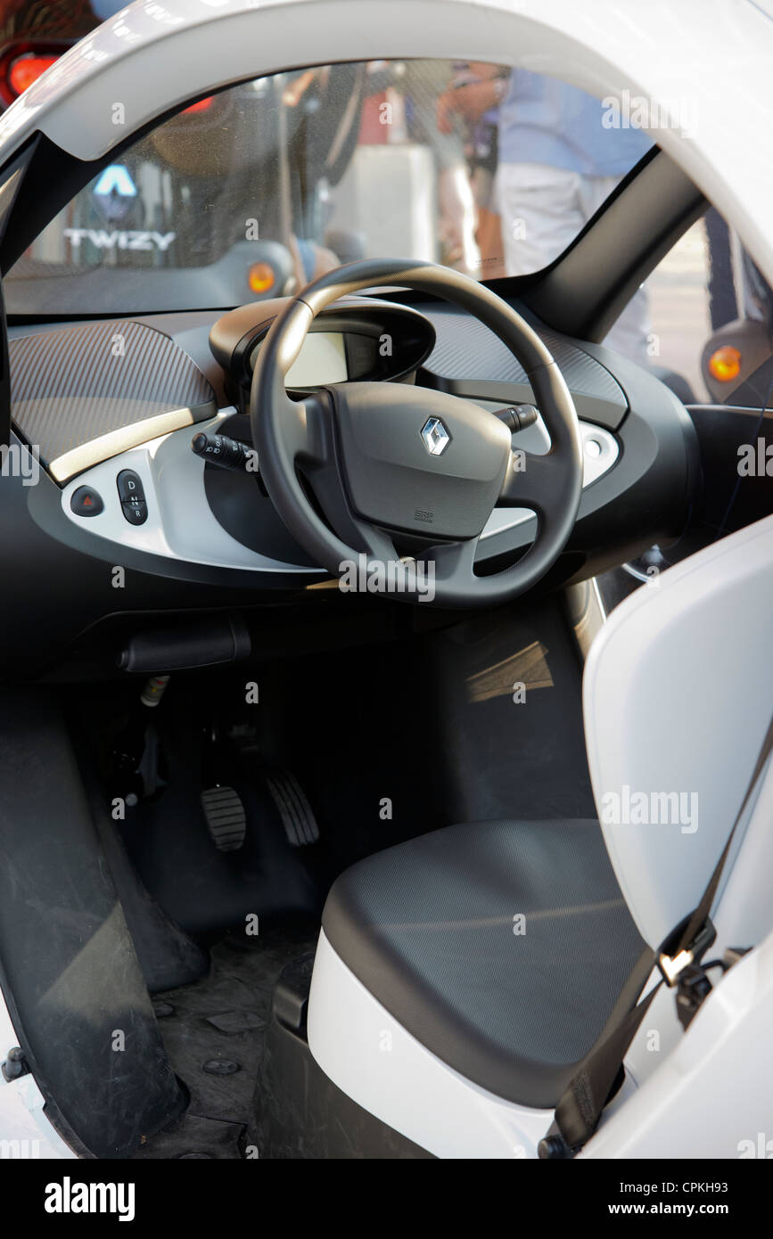 Detail of interior and cockpit of the Renault Twizy electric car  (production unit Stock Photo - Alamy