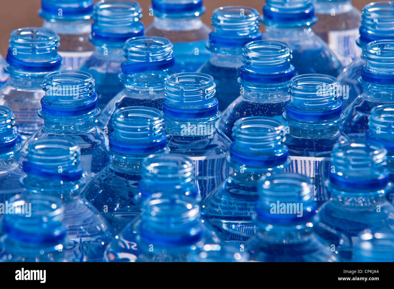 Open water bottles Stock Photo Alamy