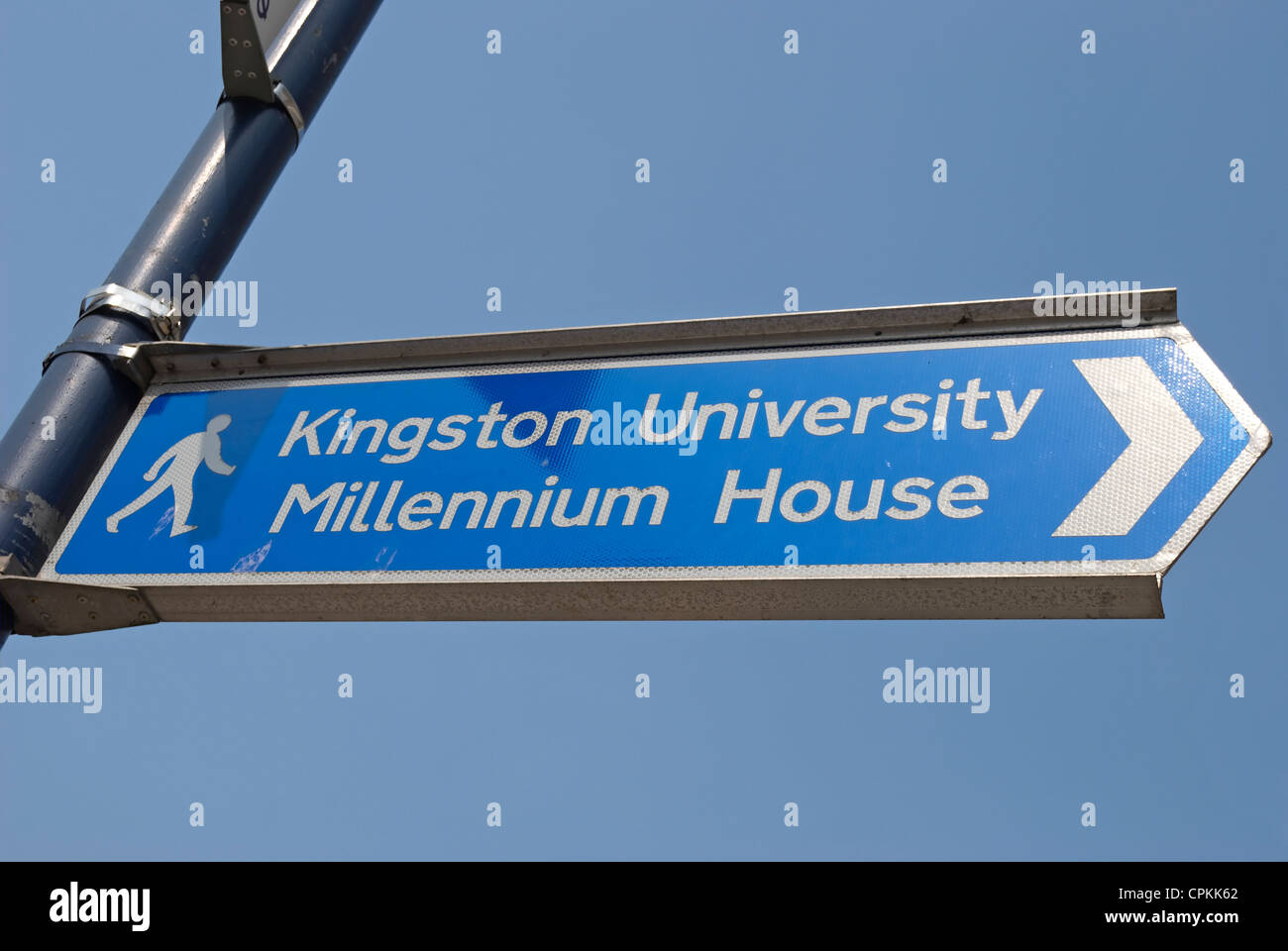 direction sign for kingston university's millennium house, kingston