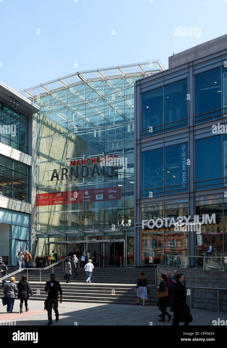 Main entrance to Arndale shopping centre in Manchester UK Stock Photo ...