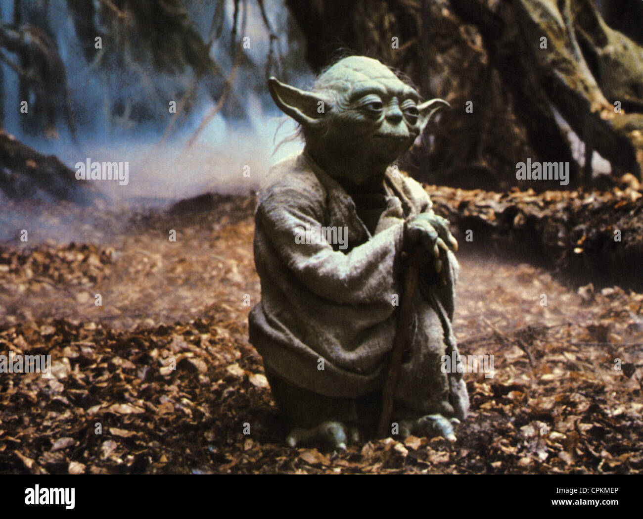 A portrait of Yoda in the 1980 film, 'The Empire Strikes Back'. Stock Photo