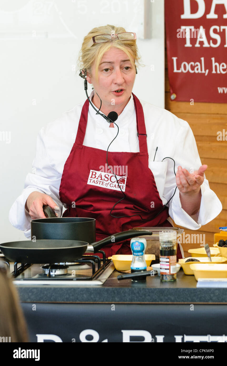 Cook giving a Game Cooking Demonstration for the BASC Stock Photo