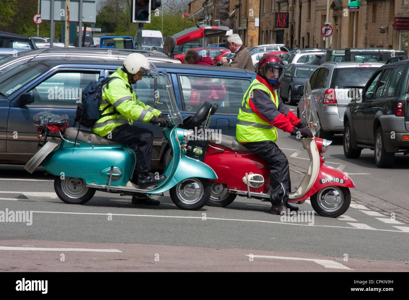 1960's BSA Sunbeam Scooters at road junction Stock Photo - Alamy