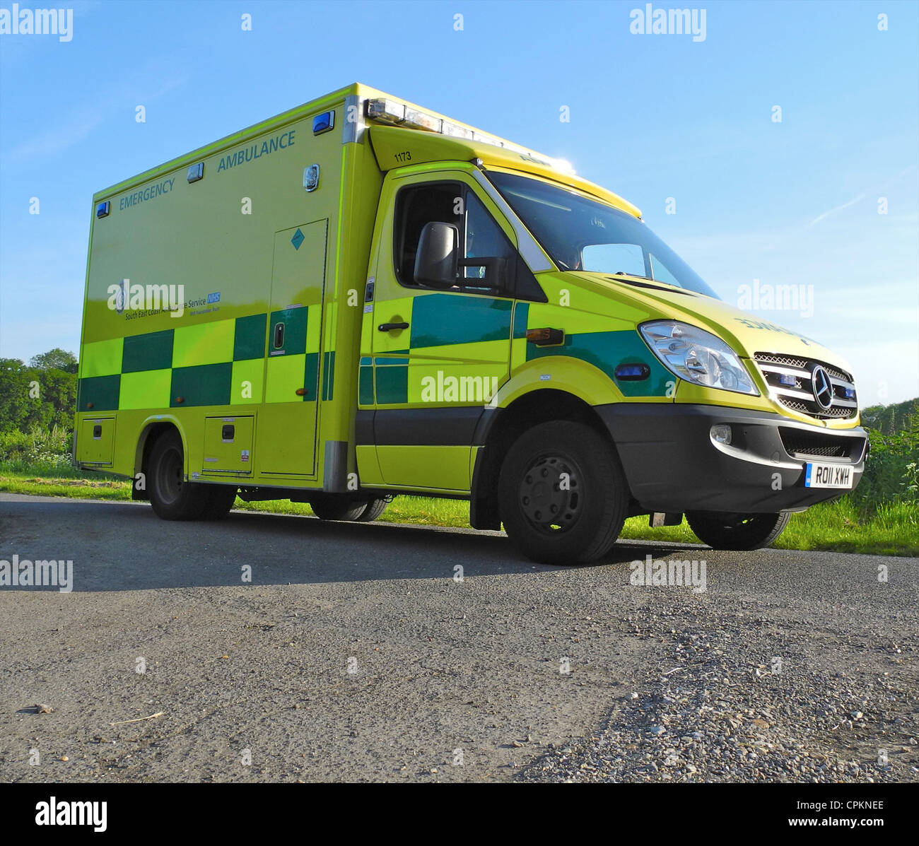 Emergency ambulance in rural setting hires stock photography and
