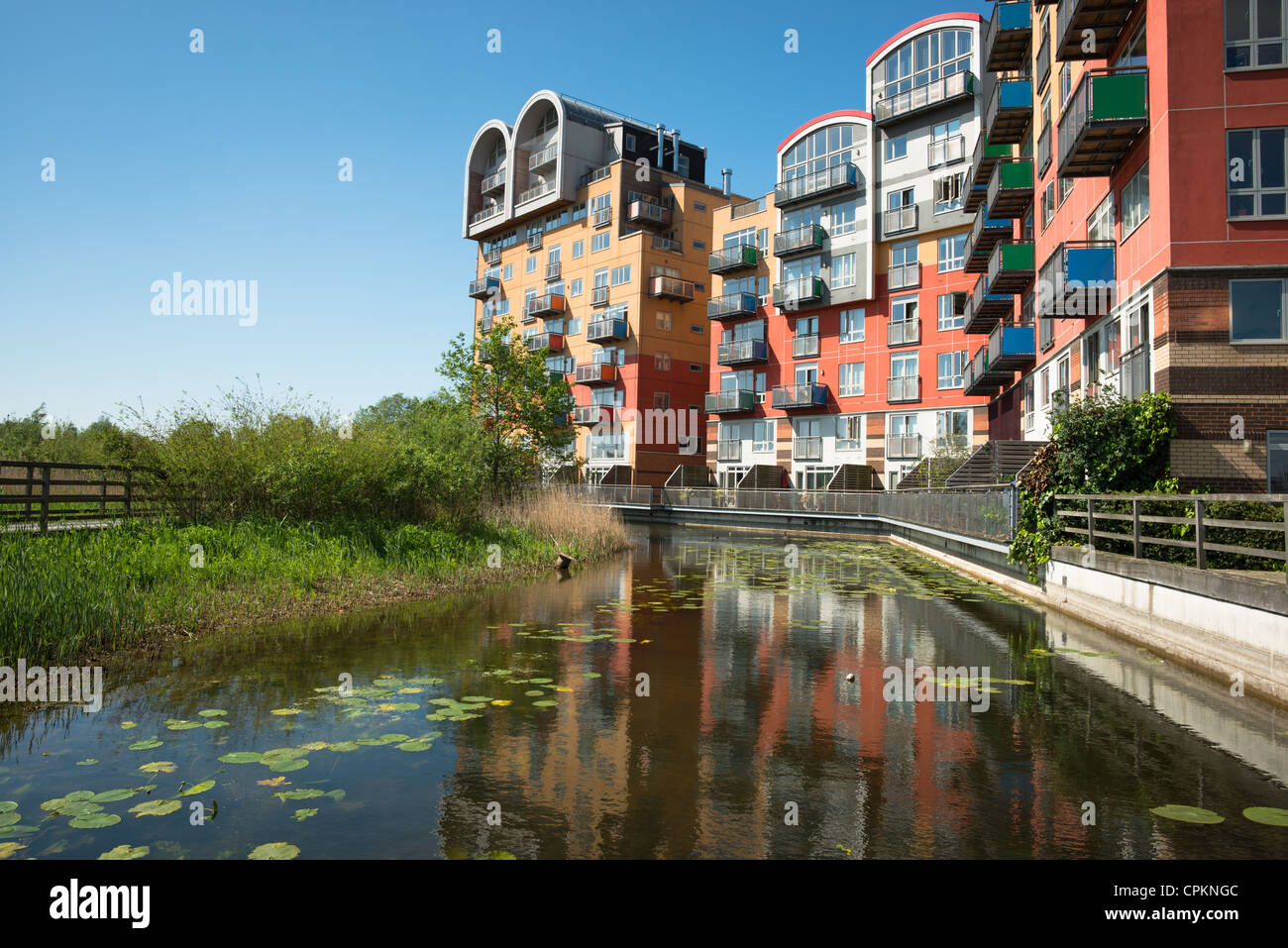Apartments at the Greenwich Millennium Village, Geenwich Peninsula, London UK Stock Photo