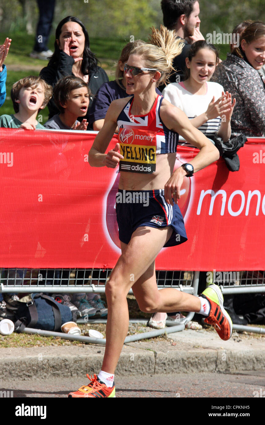 Elizabeth Liz Anne Yelling (Great Britain) in the womens 2012 Virgin London marathon Stock Photo