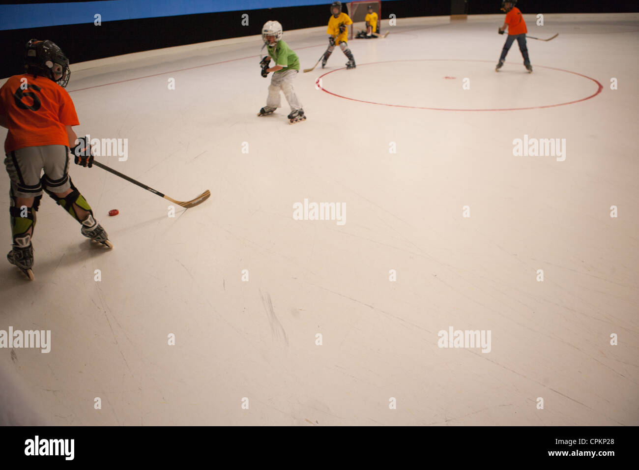 Youth roller hockey league Stock Photo Alamy