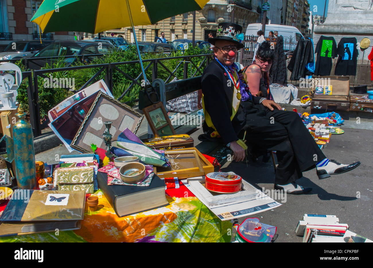 Paris, France, Public Events, Stall Sellers, neighborhood Attic Sale, Brocante, Vintage, Vide Grenier, on Street, Street Vendor Stock Photo