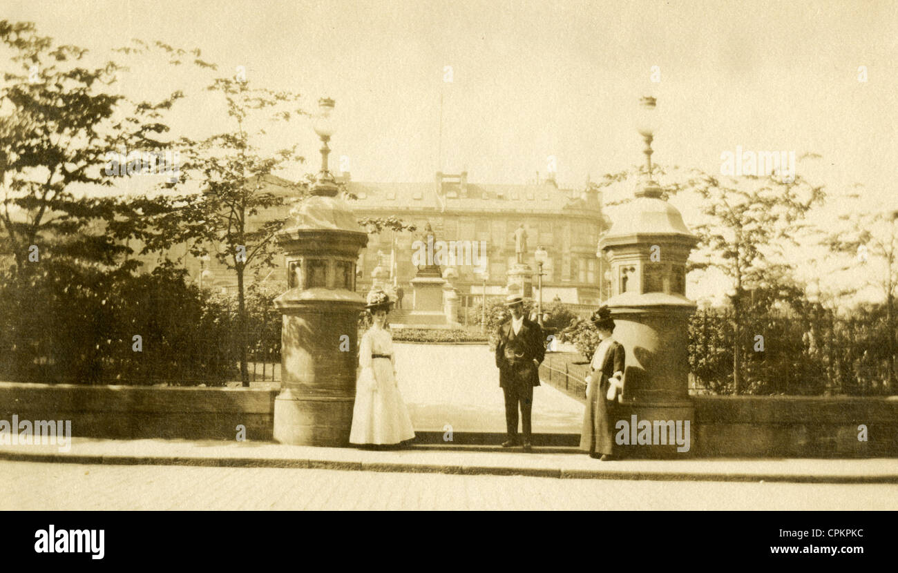 Circa 1905 photograph, William Dunn Square in Paisley, Scotland. Stock Photo