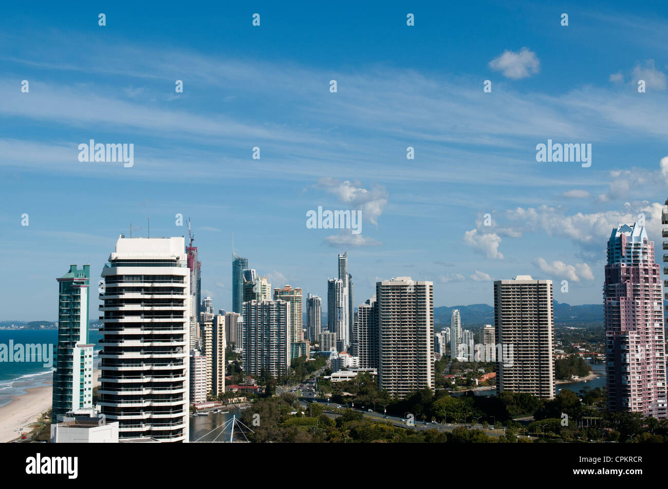 High-rise apartment buildings on the Gold Coast south of Main Beach ...