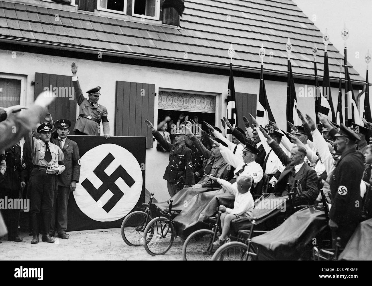 Ceremonial dedication of the settlement for war veterans in Berlin-Britz, 1934 Stock Photo