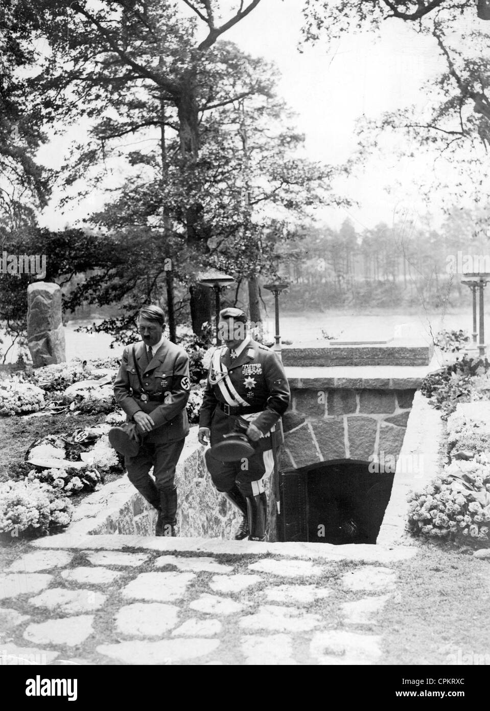 Adolf Hitler and Hermann Goering at Karinhall, 1934 Stock Photo