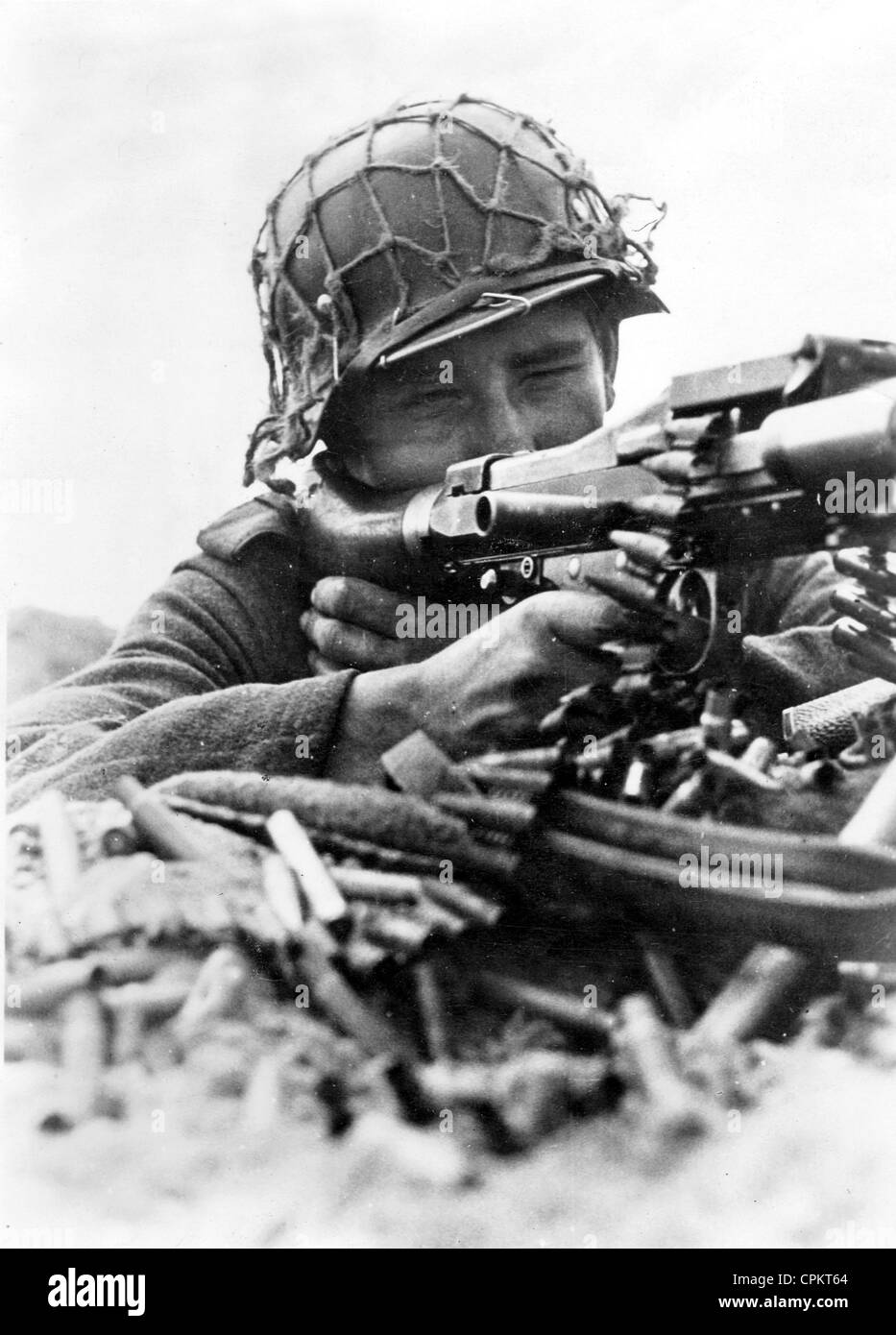 German Soldier With a Machine Gun at the Eastern Front, 1941 Stock Photo