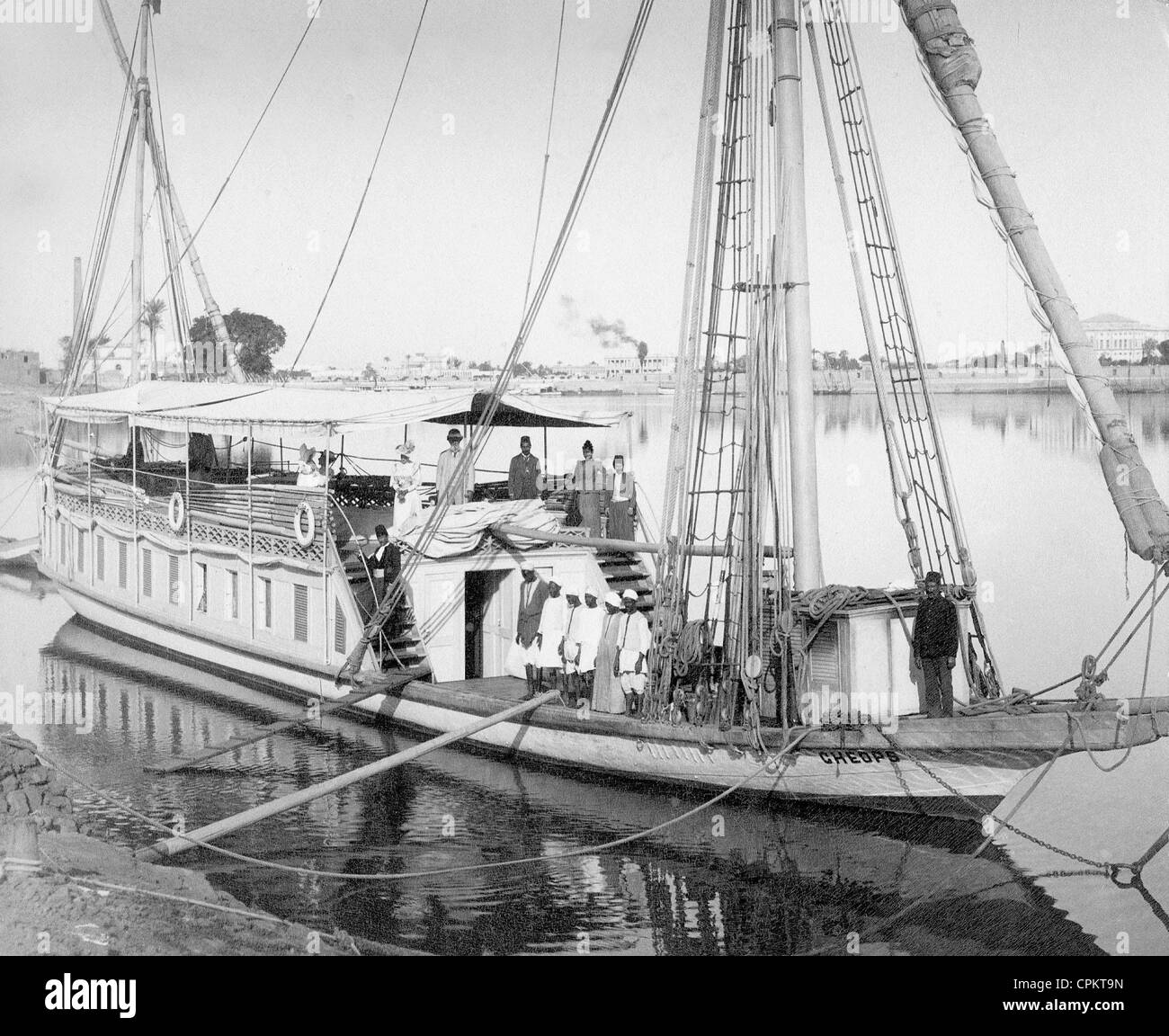 Sail boats on the Nile, around 1910 Stock Photo