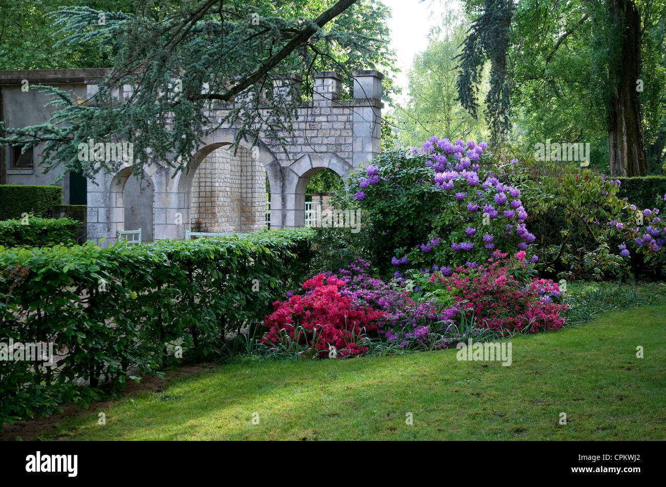 public park garden in bourges, france Stock Photo