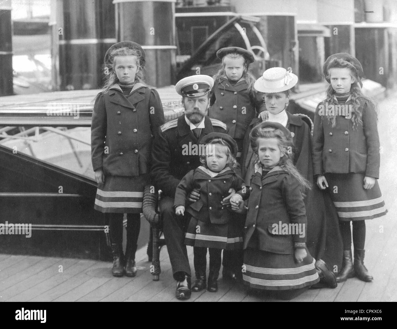 Nicholas II with his family, 1907 Stock Photo