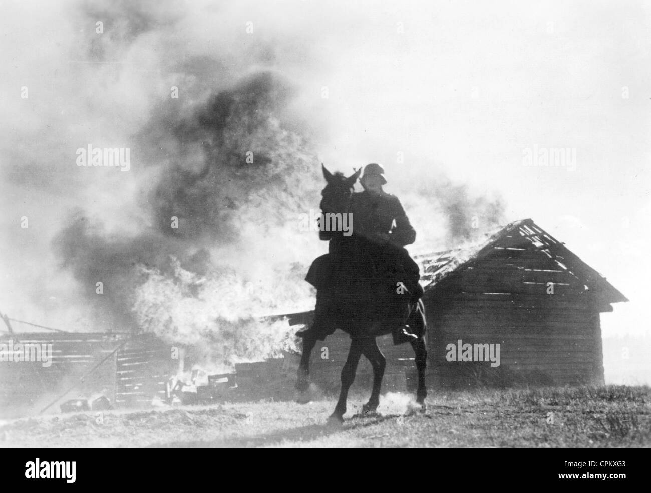German dispatch rider in Russia, 1941 Stock Photo
