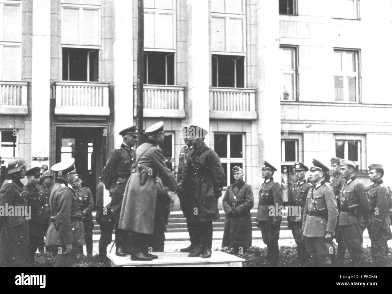 Heinz Guderian and General Kriwoschin in Poland, 1939 Stock Photo