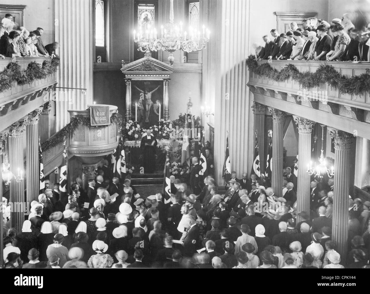 Mass service for the 100th anniversary of existence of St Paul's Church in Berlin, 1935 Stock Photo