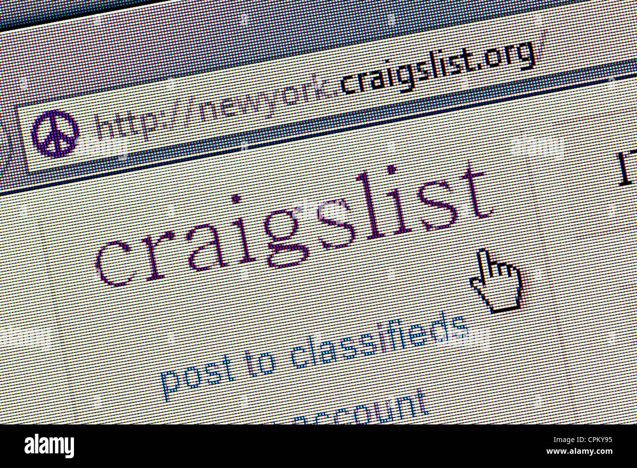 Craigslist logo and website close up Stock Photo