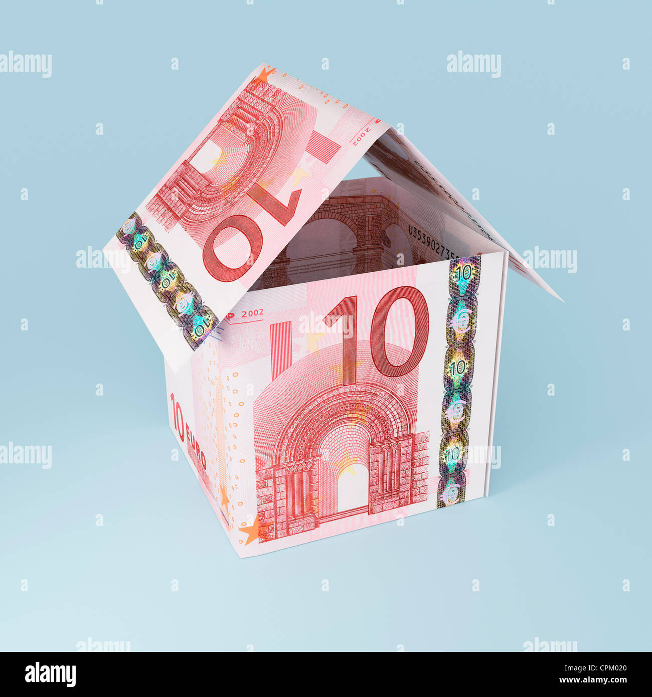 Money house made with Euros Stock Photo