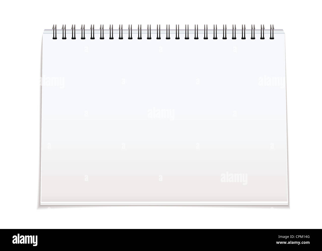 Plain White Paper Note Pad With Spiral Bind Spine And Shadow Stock Photo Alamy