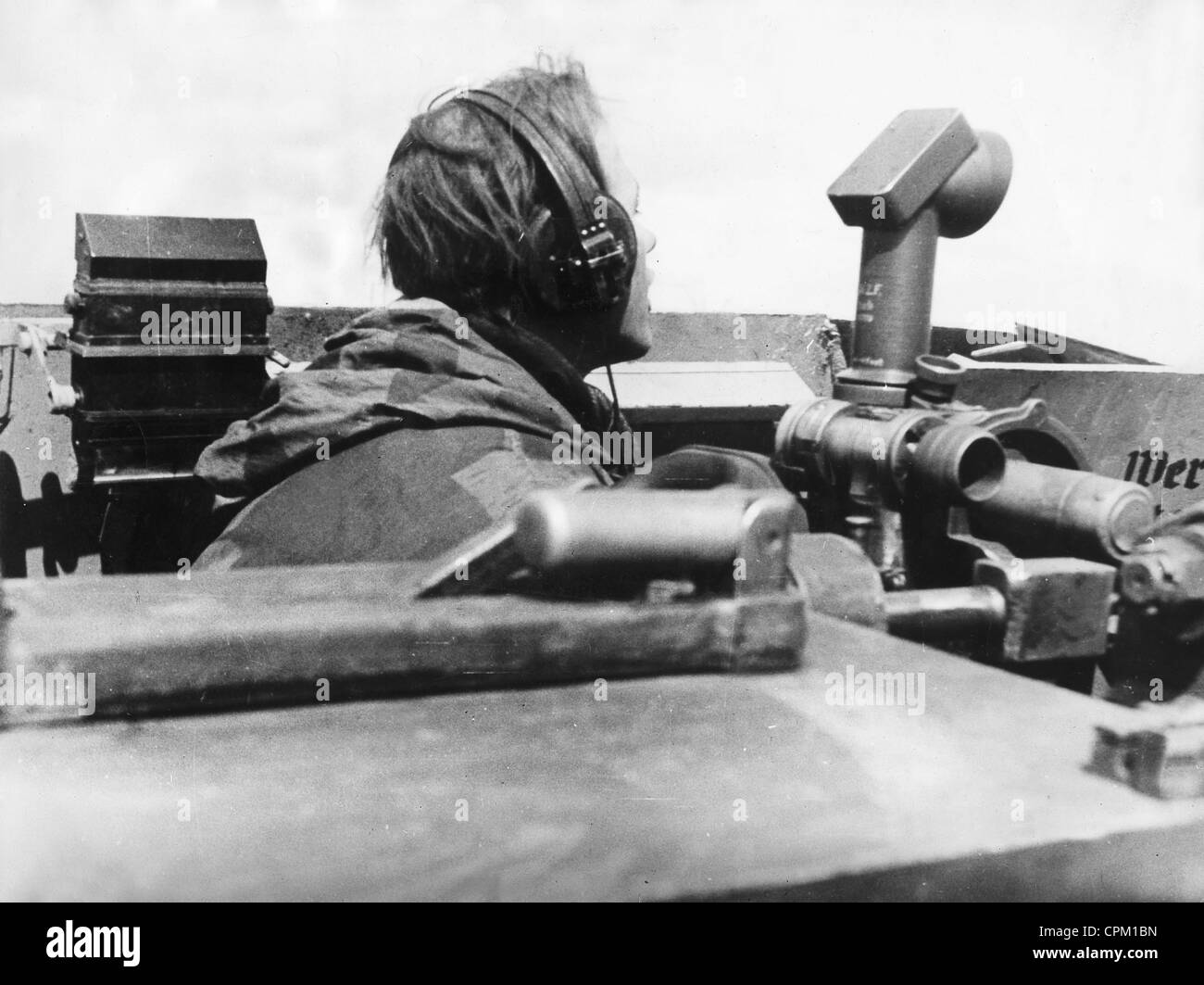German gunner while fighting on the Eastern Front, 1944 Stock Photo