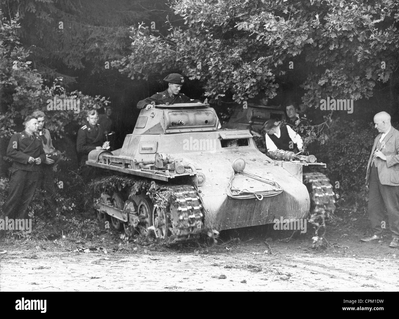 Panzer I of the Wehrmacht during a maneuver, 1936 Stock Photo