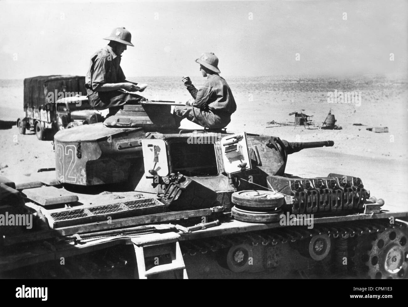 German Panzer III in Africa, 1941 Stock Photo