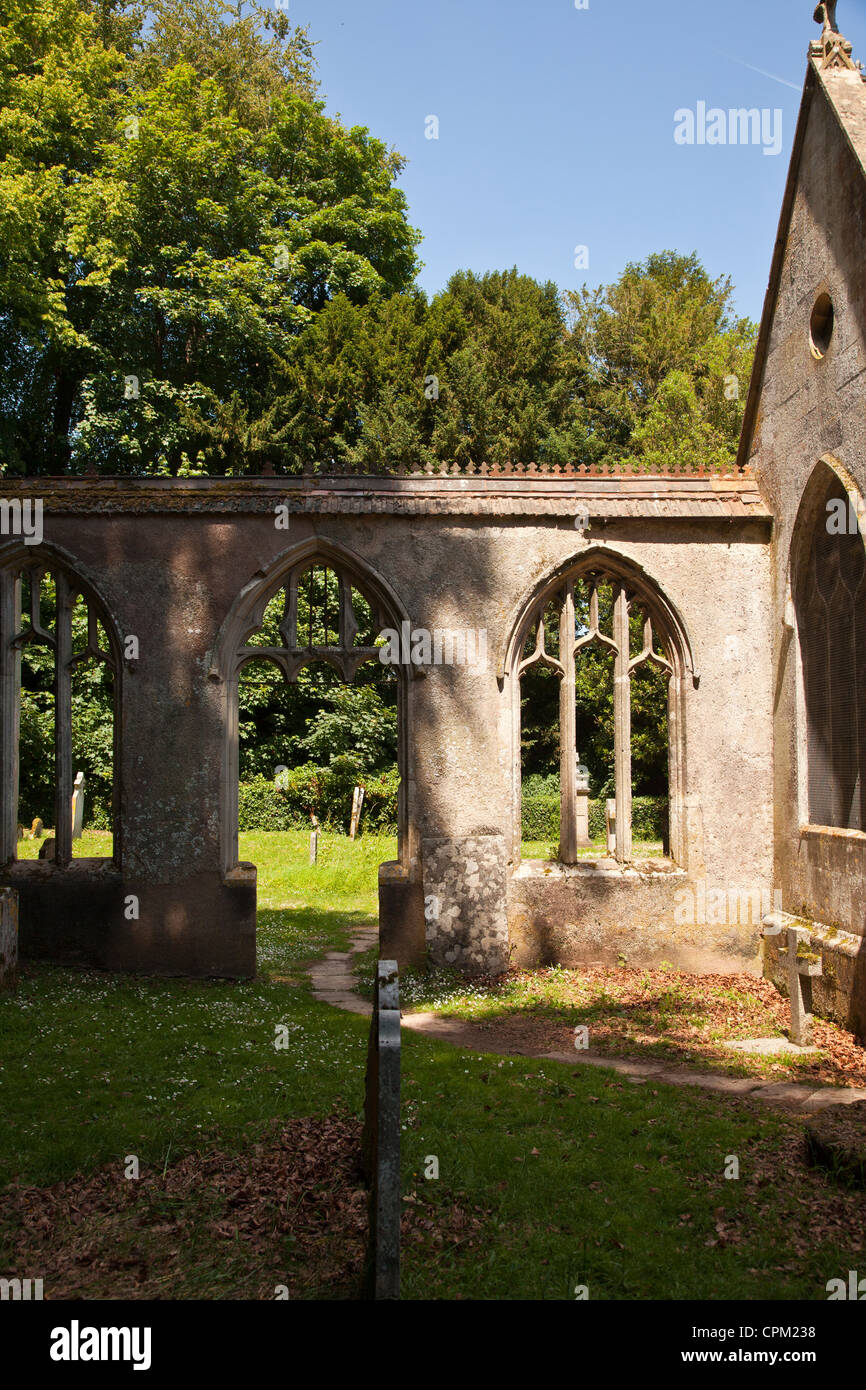 St Marys church and medieval ruins on the grounds of Bicton Park estate