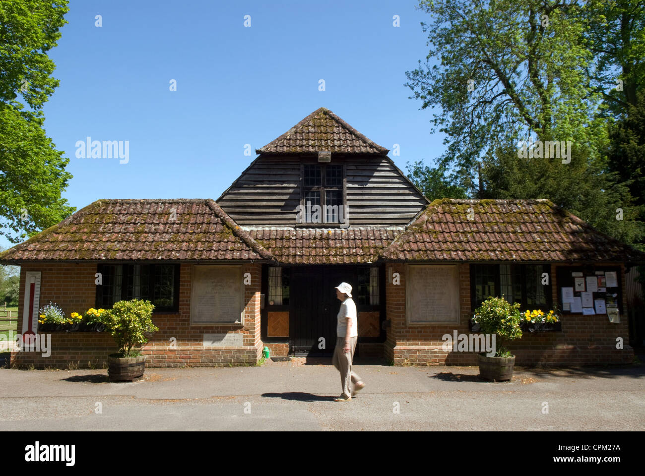 Village Hall in the rural village of Chawton, Hampshire, UK. Stock Photo