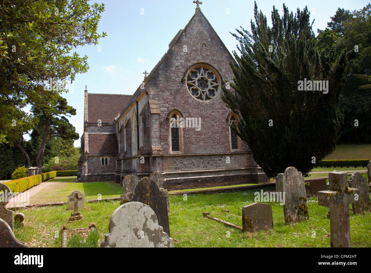 St Marys church and medieval ruins on the grounds of Bicton Park estate