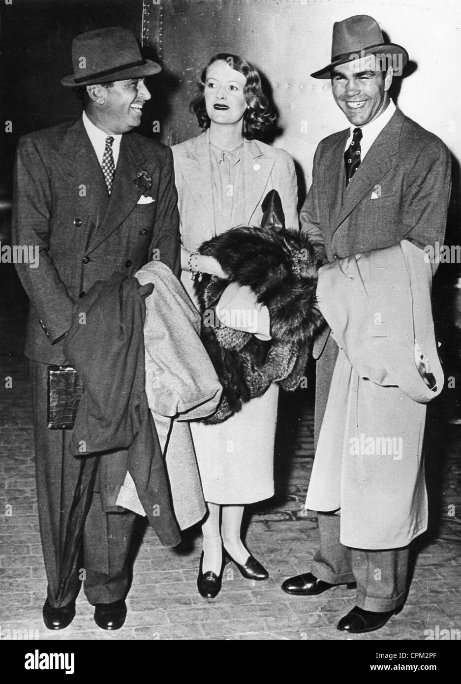 Max Schmeling, Douglas Fairbanks and Mrs. Fairbanks, 1936 Stock Photo