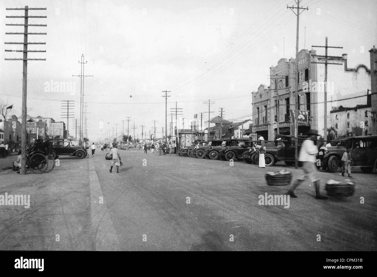 Street scene in Nanking, 1937 Stock Photo