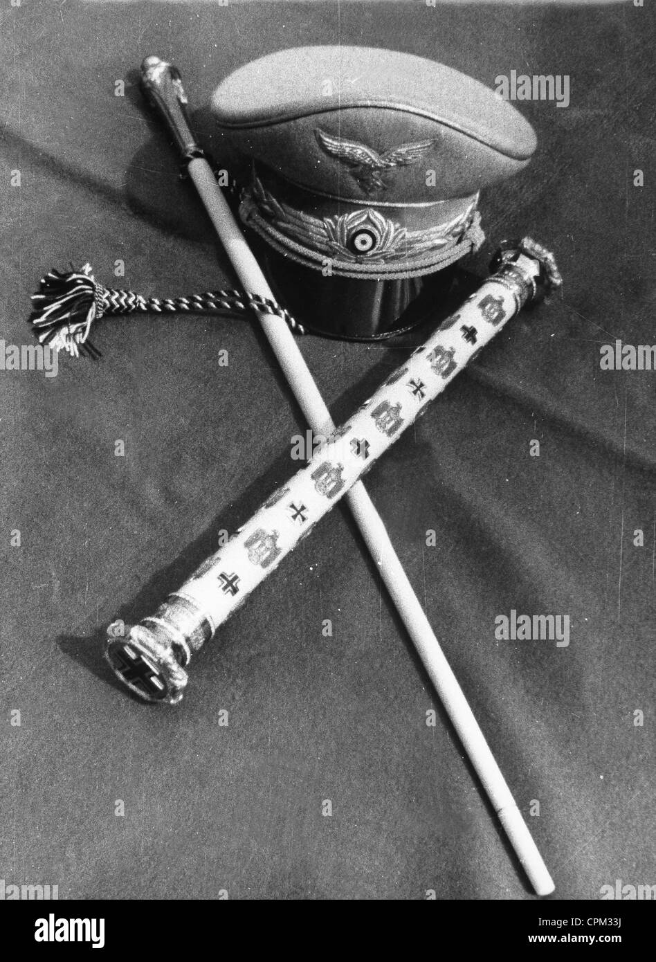 The marshal's baton and hat of Hermann Goering, 1938 Stock Photo