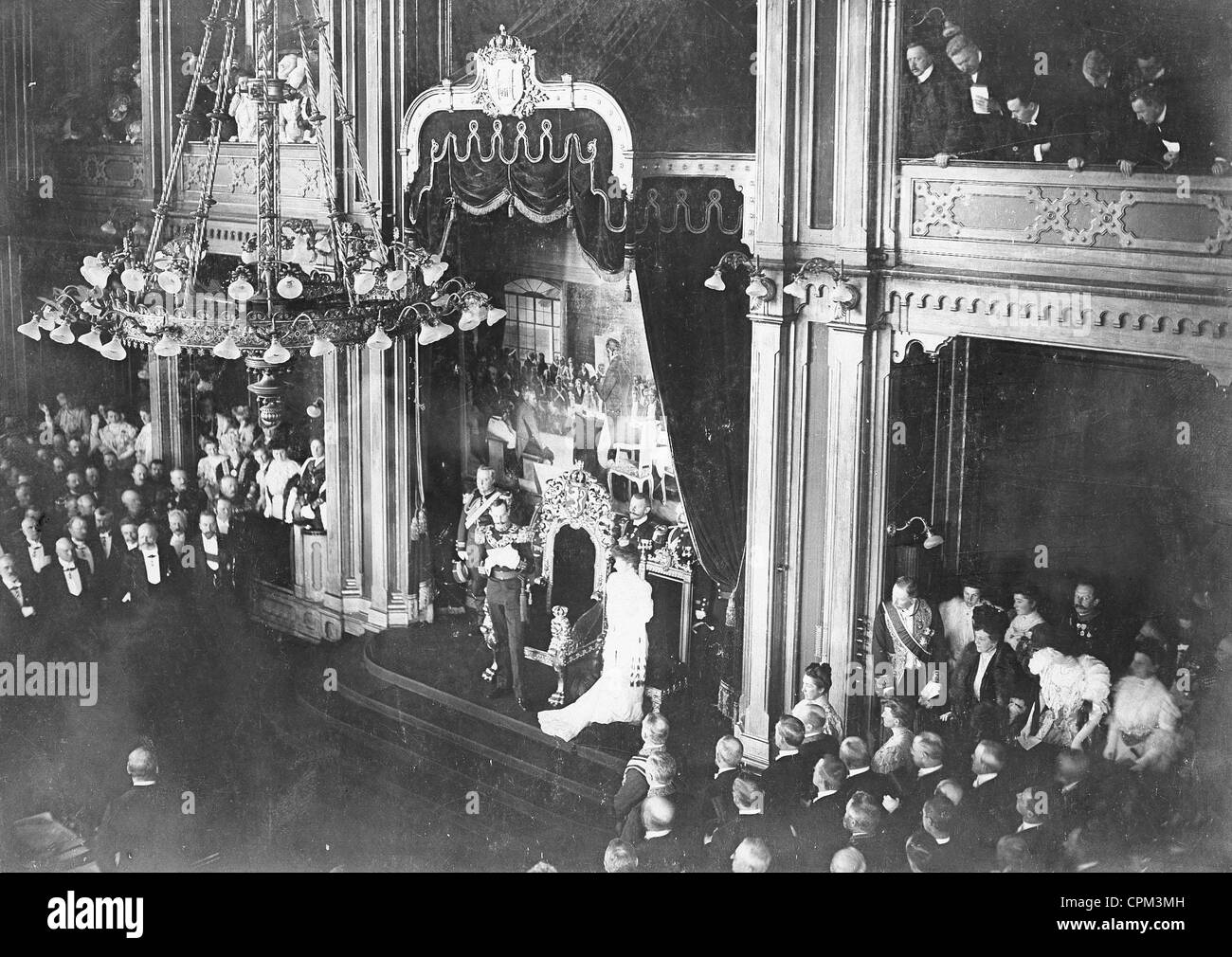 Haakon VII opens the first session of the Norwegian Parliament, 1906 Stock Photo