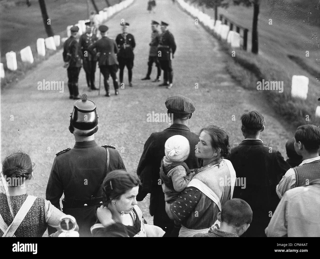 Confrontation at the German-Polish border, 1933 Stock Photo