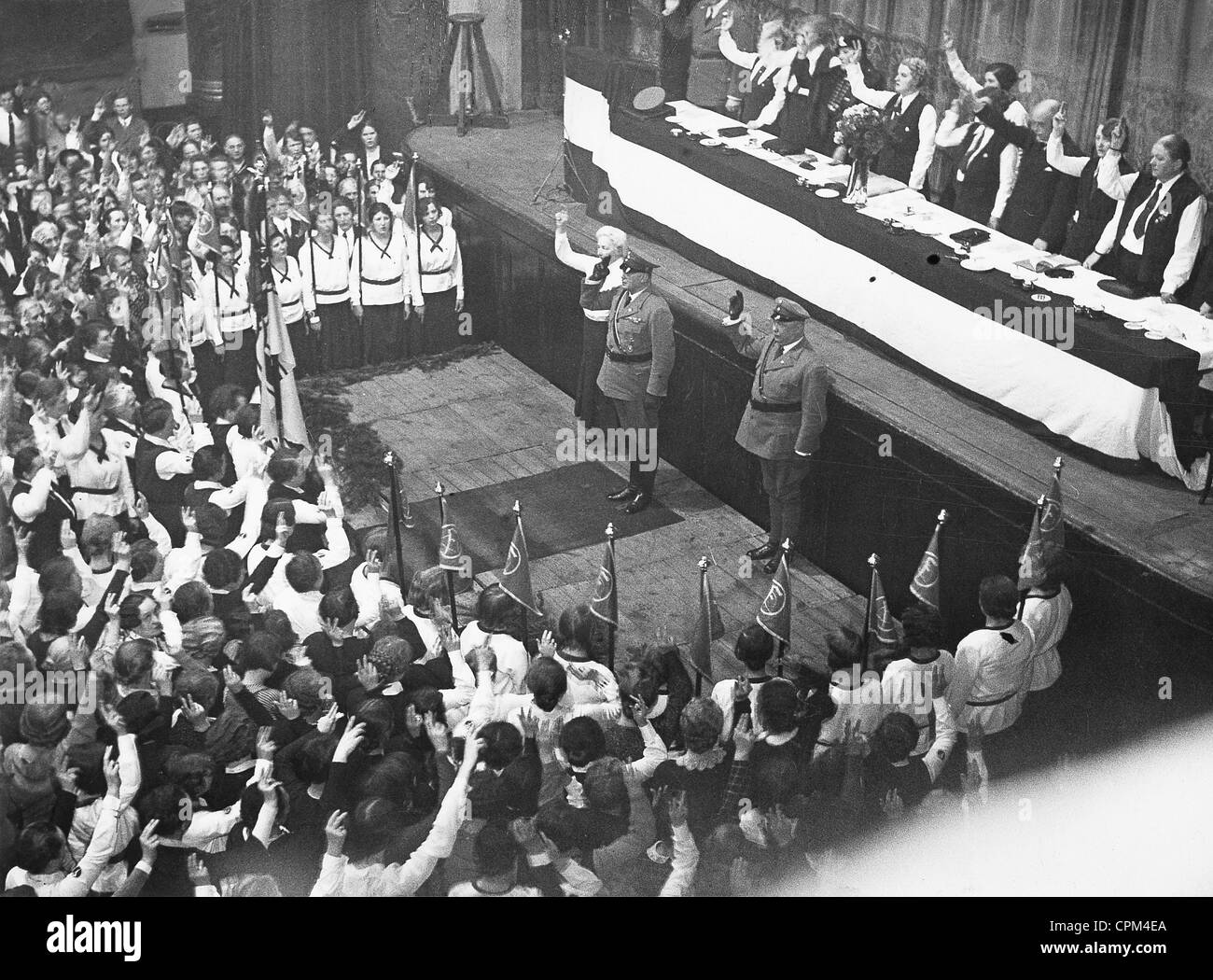 Swearing in of female members of the Stahlhelm, 1932 Stock Photo