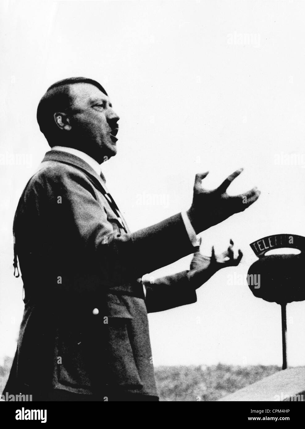 Adolf Hitler during a speech, 1934 Stock Photo