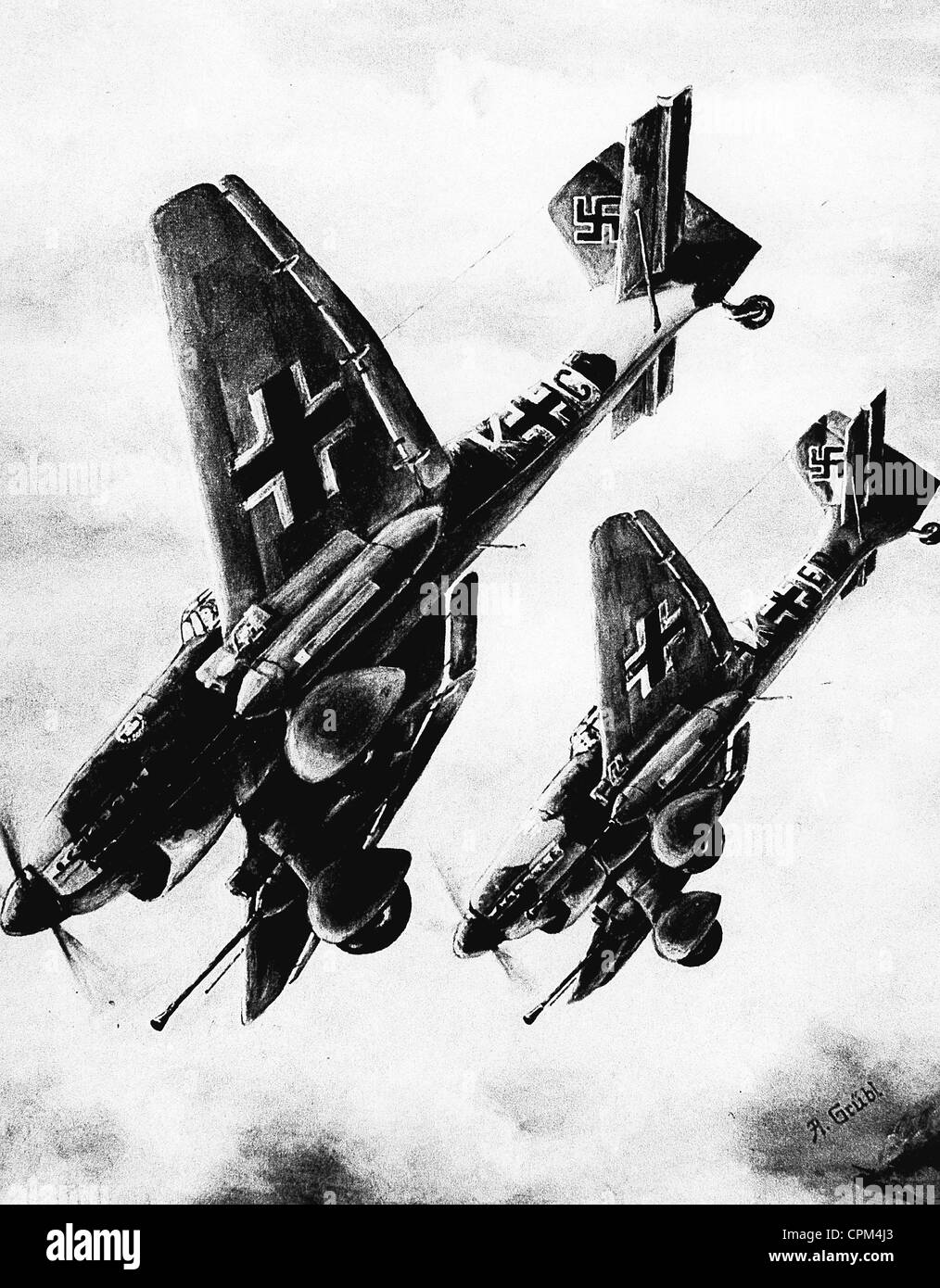 The Stuka (dive bomber) of Hans-Ulrich Rudel on the Eastern Front, 1944 Stock Photo