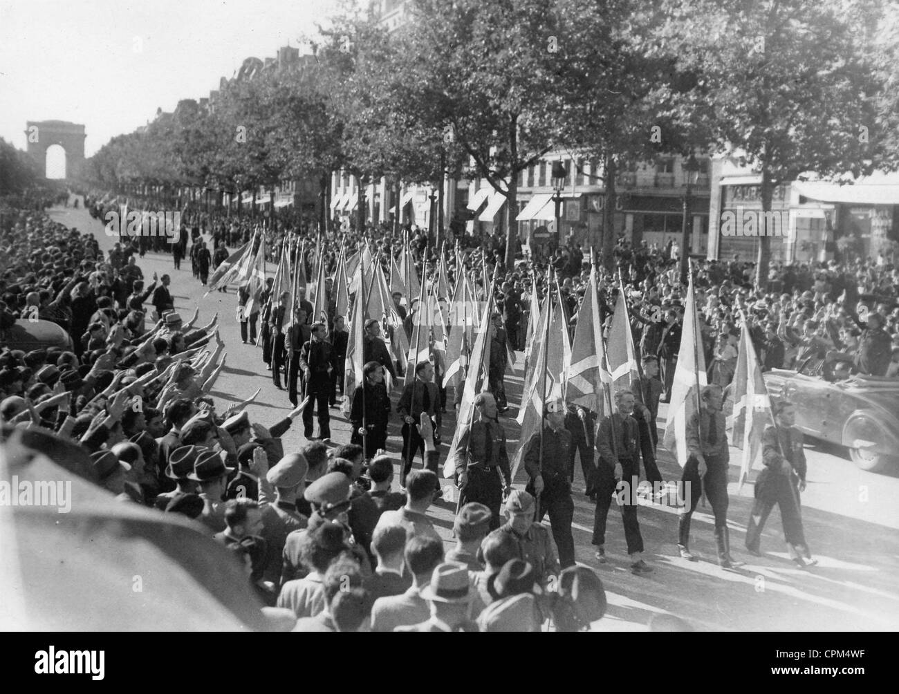 Parade of the Parti Populaire Francais in Paris, 1943 Stock Photo